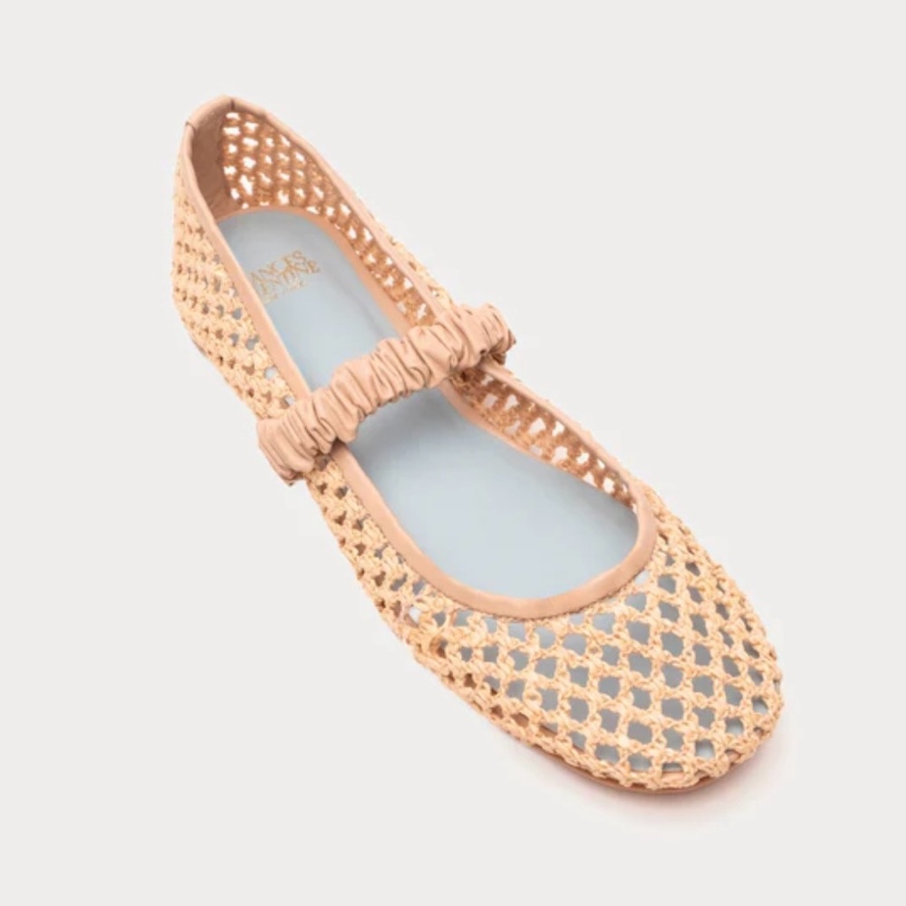 Frances Valentine Tan Ella Raffia Ballet Flat 6